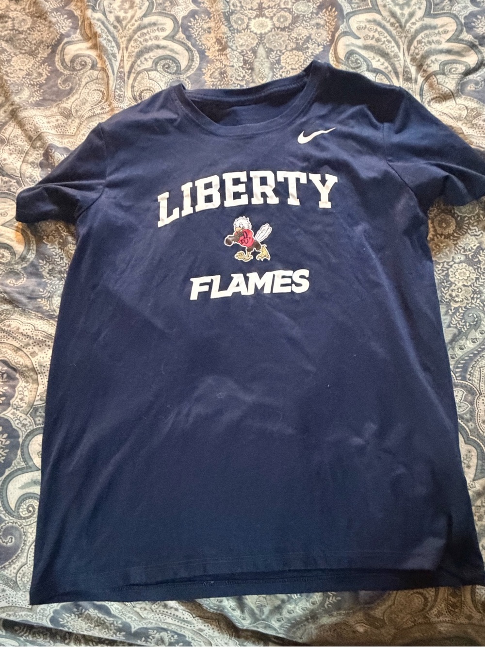 Nike Navy Liberty Flames Graphic Tee